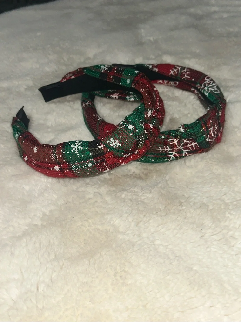 Holiday Headbands -Claire's Red & Green Sparkle Twisted-New